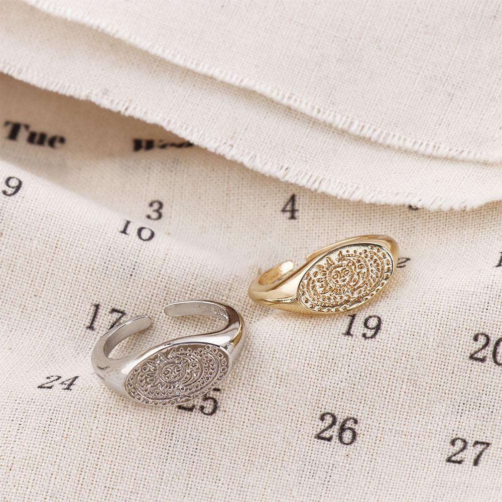 Korean Women Lifestyle - Anillo minimalista con diseño de sol