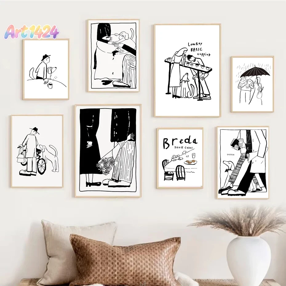 Modern Korean Lifestyle - Póster de Arte Minimalista Escandinavo, Ilustración
