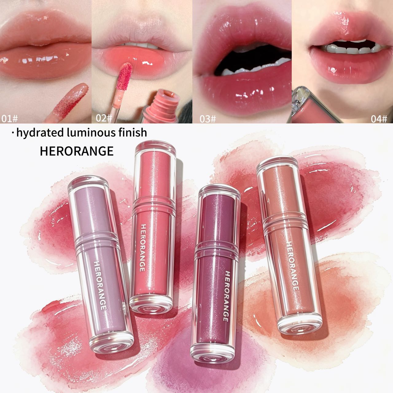 Lip Tint Korean - Brillo Labial Refrescante Herorange, Hidratante, Efecto