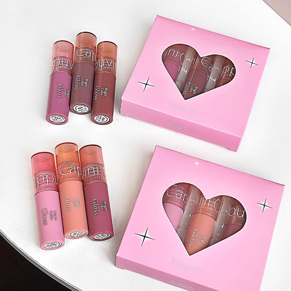 Juego de 3 brillos labiales Wa - Lip Tint Korean reseña y precio