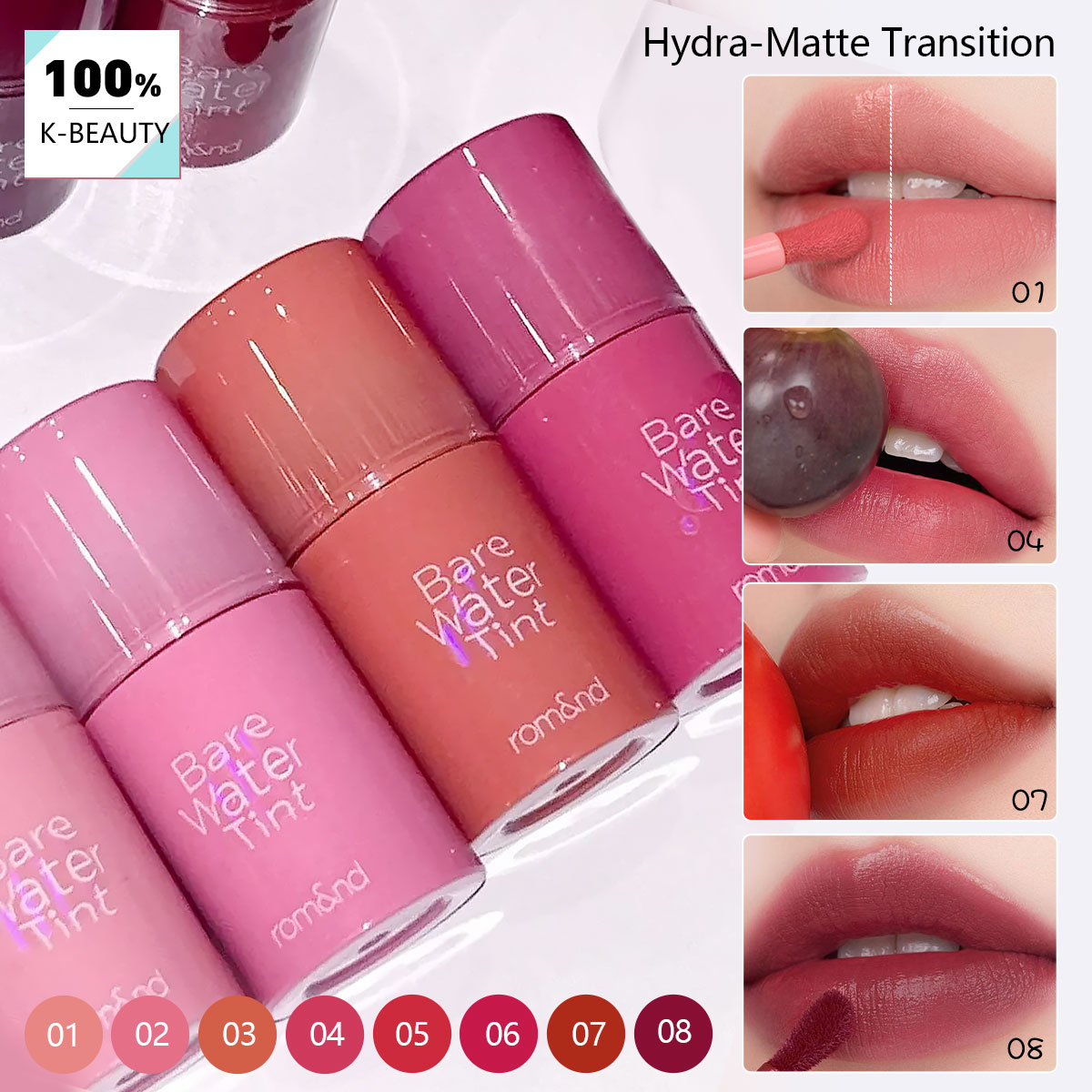 rom&nd BARE MOOL TINT, Textura - Lip Tint Korean reseña y precio