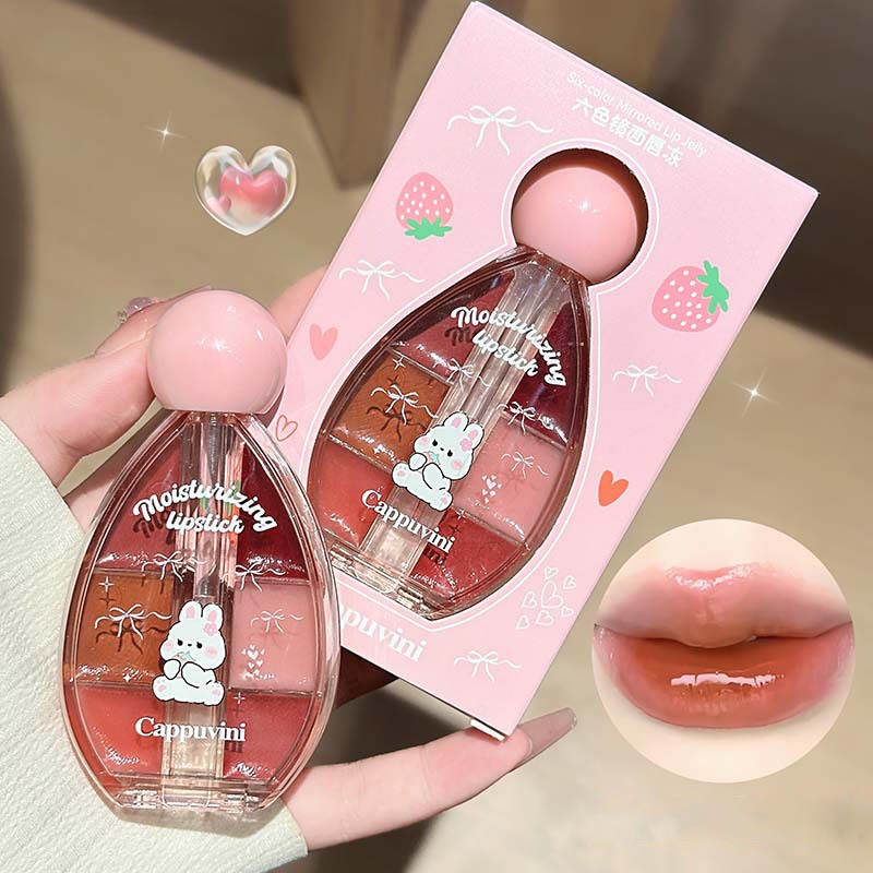 Paleta de Brillo Labial de 6 C - Lip Tint Korean reseña y precio