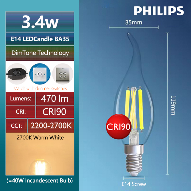 Philips Master LED vela E14 lá - Philips Bulb Led Classic reseña y precio